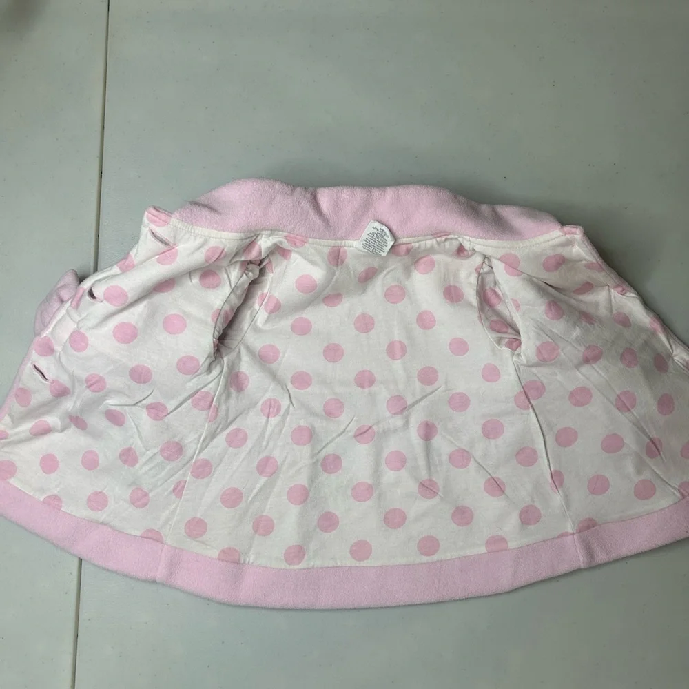 Starting Out Baby Girl Soft Pink Bow Polka Dot Lined Pea Coat‎ Sz 3 Months